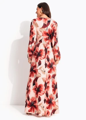 Quintess - Vestido Floral Pincelado em Malha Fria - QUINTESS