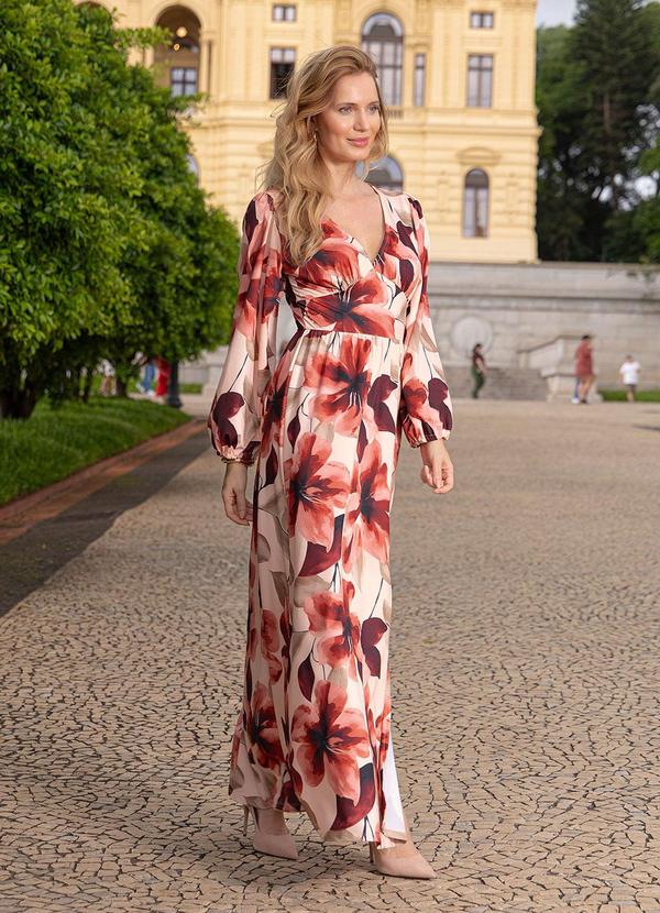 Vestido (Floral Pincelado) em Malha Fria