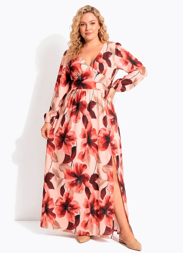 Quintess - Vestido Floral Pincelado em Malha Fria 14