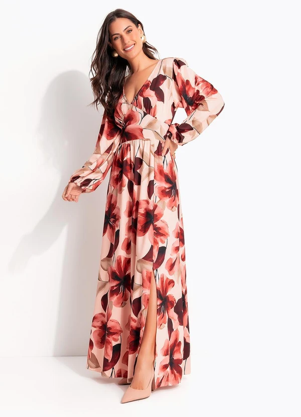 Quintess - Vestido Floral Pincelado em Malha Fria 7