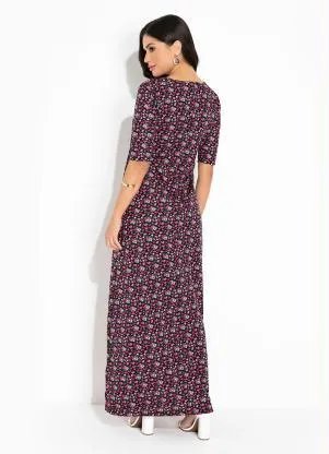 Rosalie - Vestido Floral Preto com Bolsos - ROSALIE
