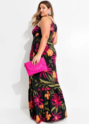Quintess - Vestido Floral Preto - QUINTESS