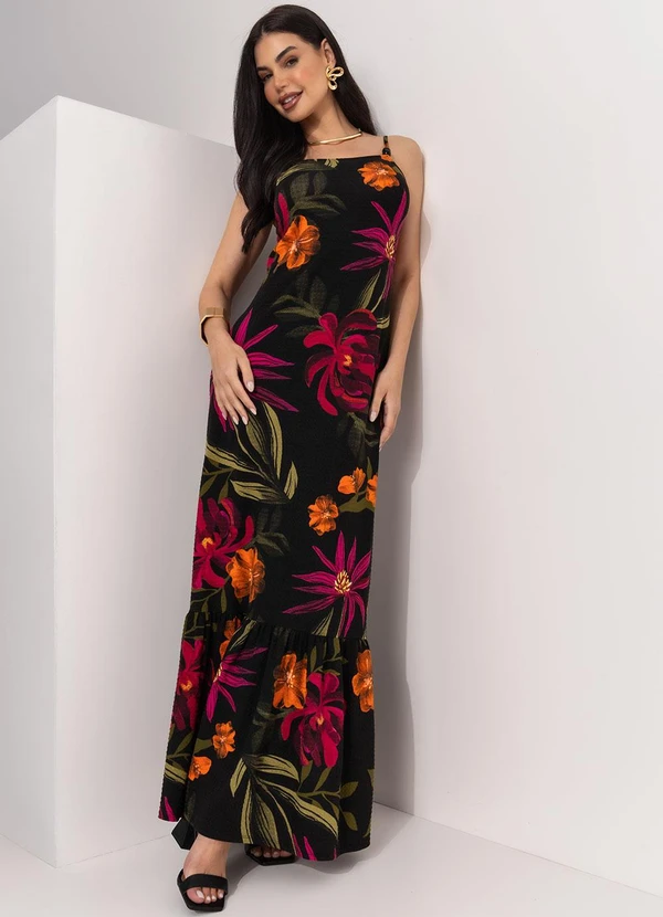 Quintess - Vestido Floral Preto 9