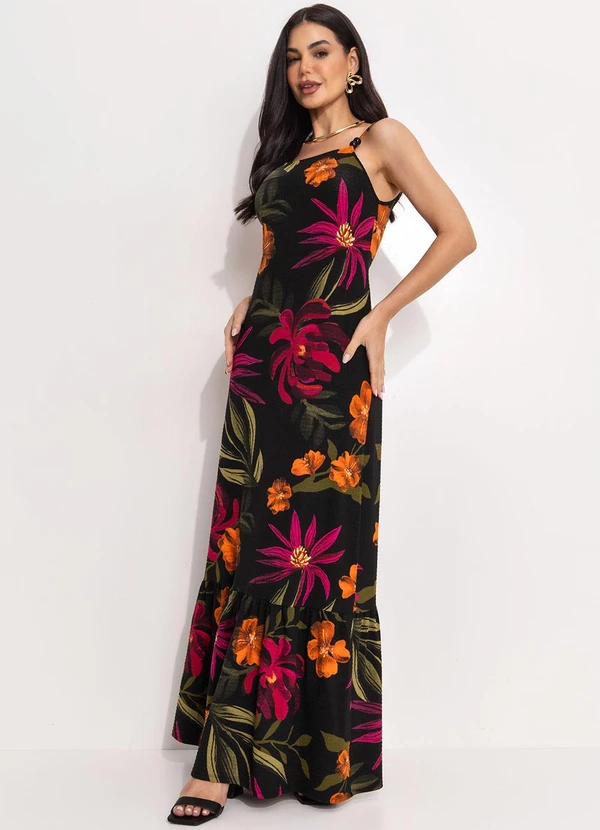 Quintess - Vestido Floral Preto 8