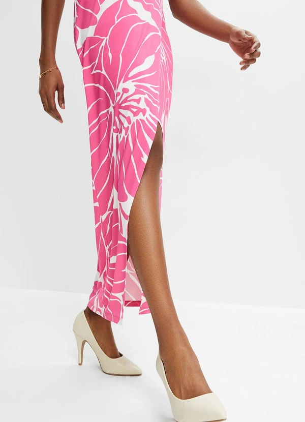 bonprix - Vestido Floral Rosa em Malha Fria 6