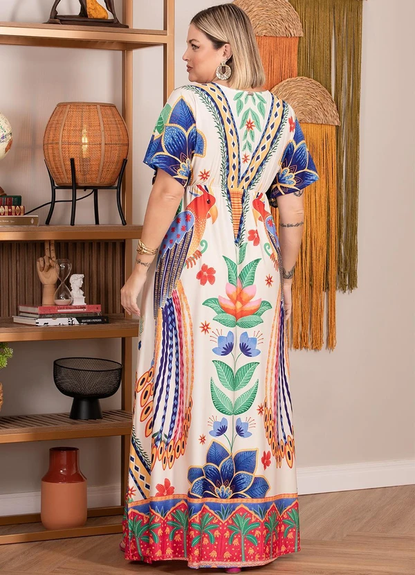 Quintess - Vestido Floral Tropical em Malha Fria 13