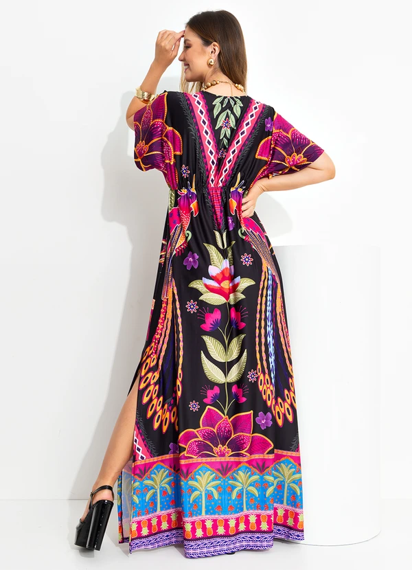 Quintess - Vestido Floral Tropical em Malha Fria 4