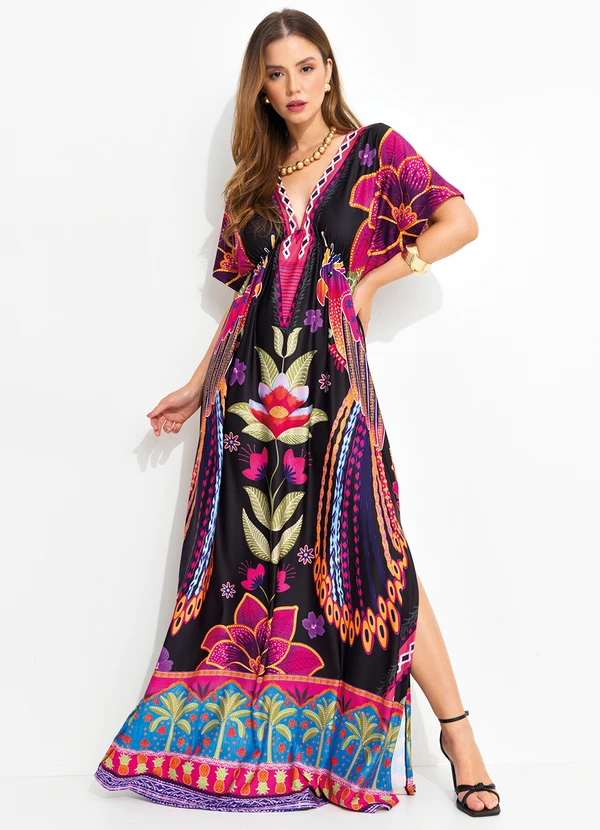 Quintess - Vestido Floral Tropical em Malha Fria 5