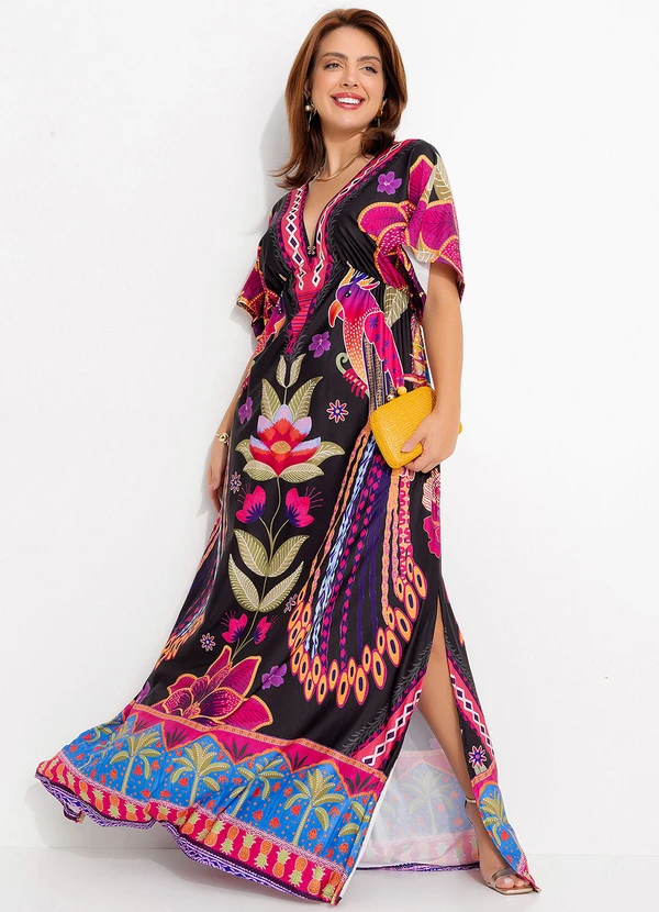 Quintess - Vestido Floral Tropical em Malha Fria 6