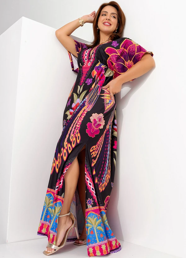 Quintess - Vestido Floral Tropical em Malha Fria 8