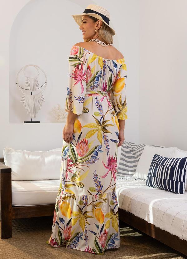 Quintess - Vestido Floral Tropical em Viscose Plana 2