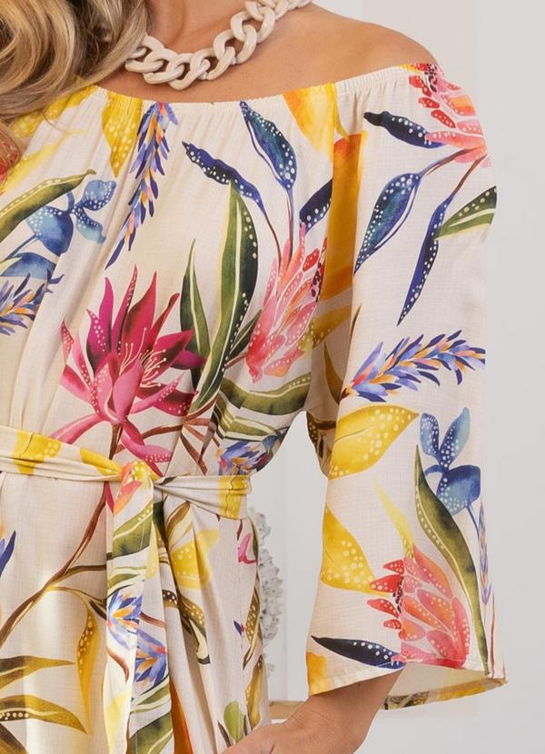 Quintess - Vestido Floral Tropical em Viscose Plana 4