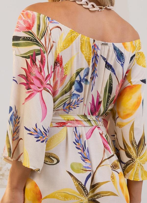 Quintess - Vestido Floral Tropical em Viscose Plana 5