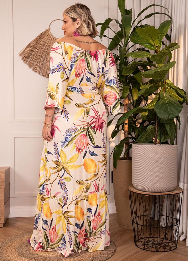 Quintess - Vestido Floral Tropical em Viscose Plana 7