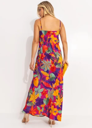 Farm - Vestido Floral Tropical Roxo - FARM