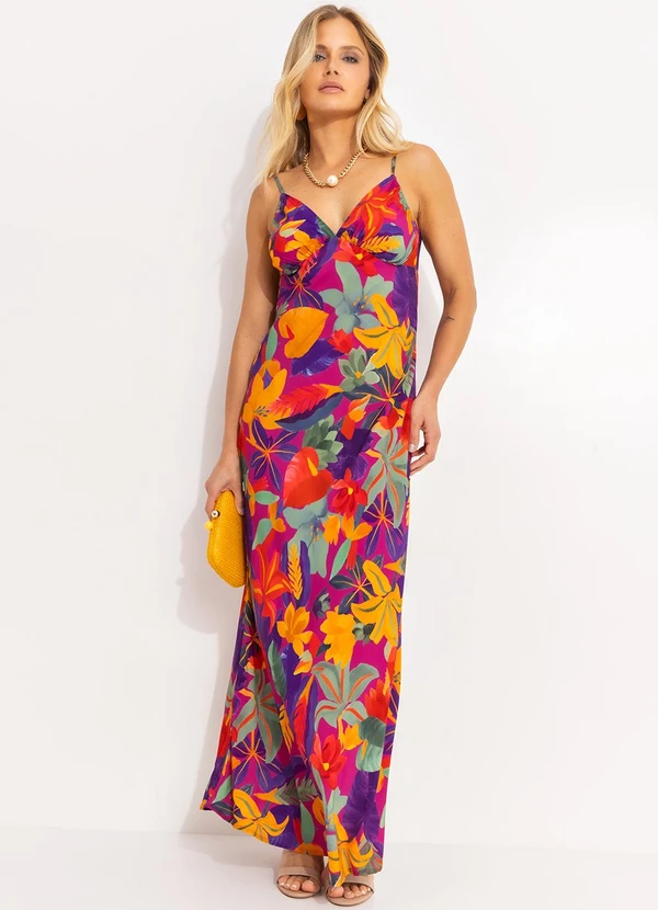 Farm - Vestido Floral Tropical Roxo 3