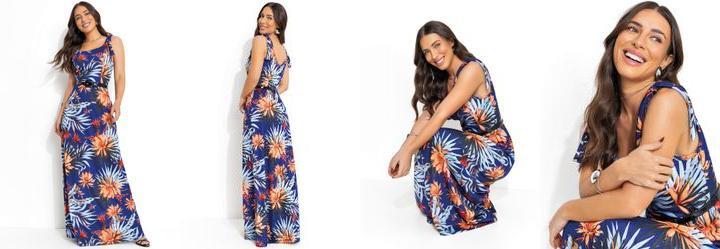 Vestido Floral Vibrante em Malha