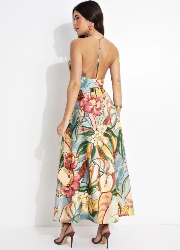 Farm - Vestido Folhagem de Inverno Verde 2