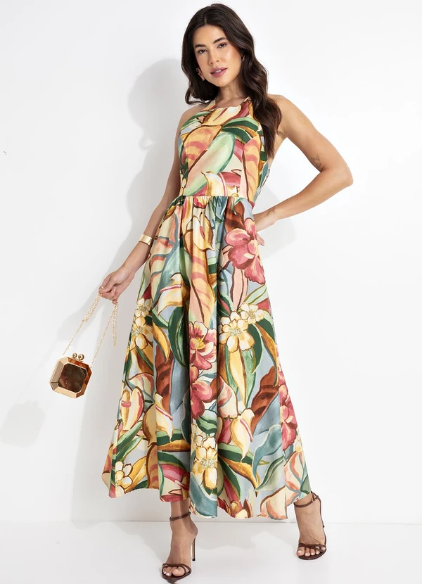 Farm - Vestido Folhagem de Inverno Verde 3