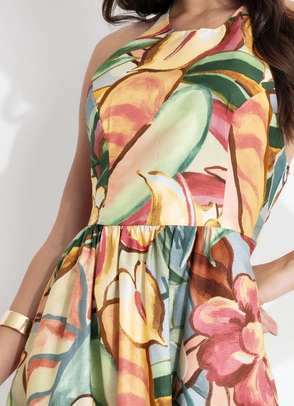 Farm - Vestido Folhagem de Inverno Verde 4