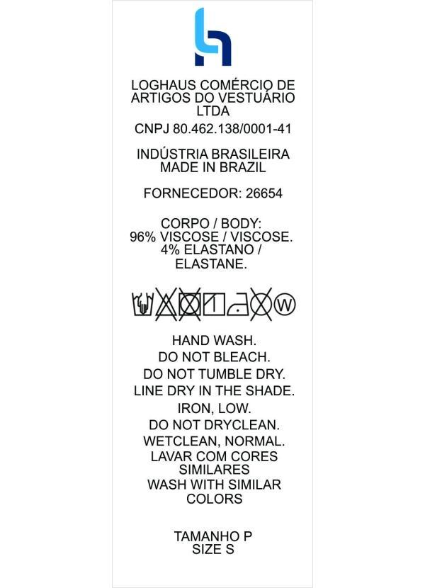 Quintess - Vestido Folhagem P&B em Malha de Viscose 4