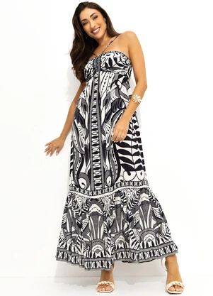 Farm - Vestido Frente Unica Rendeira Preto - FARM