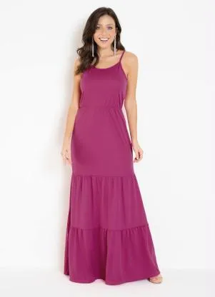 Moda Pop - Vestido Fúcsia com Recortes em Camadas - MODA POP