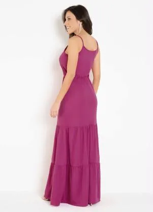 Moda Pop - Vestido Fúcsia com Recortes em Camadas - MODA POP