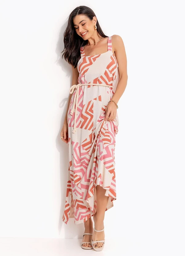 Quintess - Vestido Geométrico Bicolor em Malha de Viscose 3