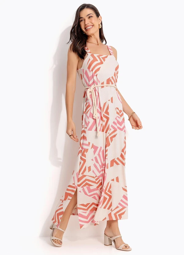 Quintess - Vestido Geométrico Bicolor em Malha de Viscose 5