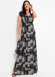 Vestido Geomtrico em Malha de Viscose