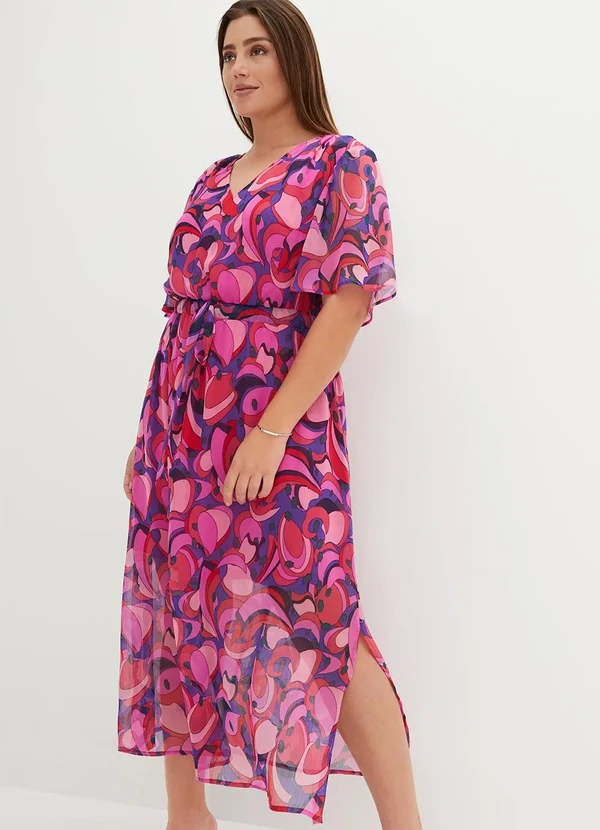 bonprix - Vestido Geométrico Psicodélico em Tule 2