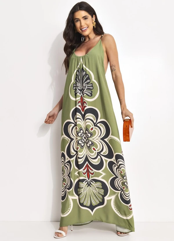 Farm - Vestido Gráfico Místico Verde