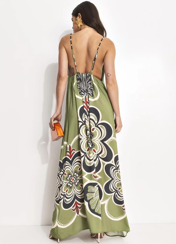 Farm - Vestido Gráfico Místico Verde 2