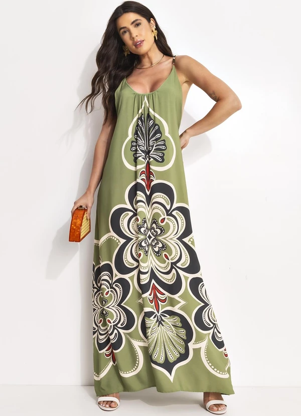 Farm - Vestido Gráfico Místico Verde 3