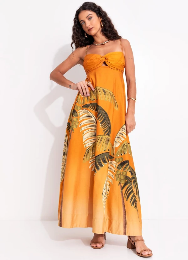 Farm - Vestido Itacaré Coqueiro Laranja