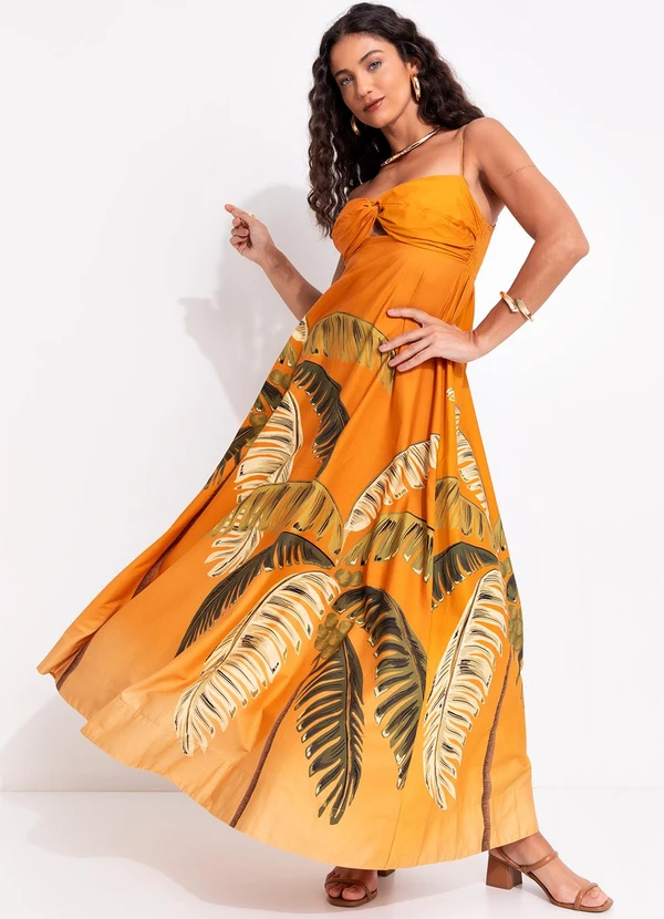 Farm - Vestido Itacaré Coqueiro Laranja 3