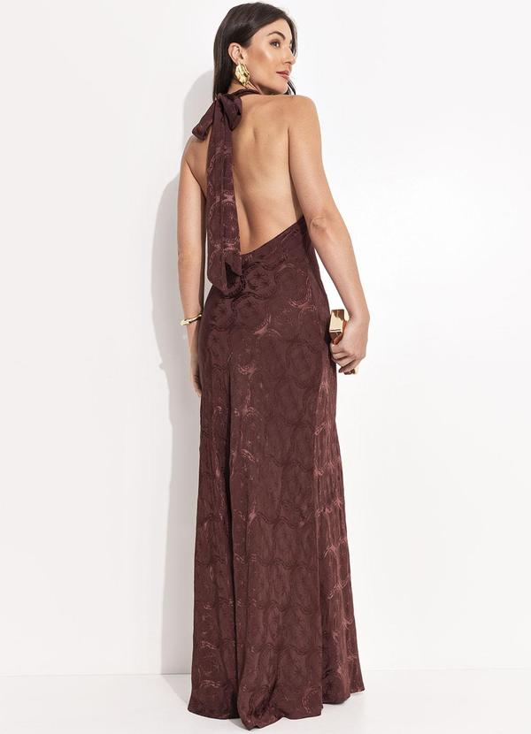 Farm - Vestido Jacquard Lembrança de Verão Marrom 7