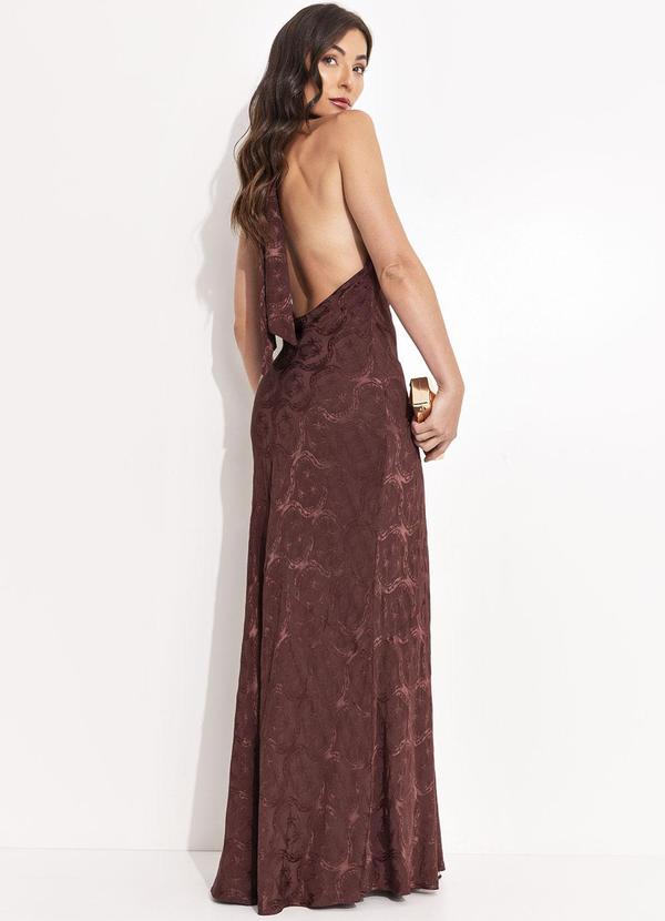 Farm - Vestido Jacquard Lembrança de Verão Marrom 5