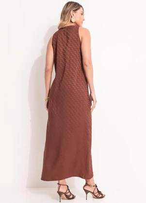 Colcci - Vestido Jacquard Marrom - COLCCI