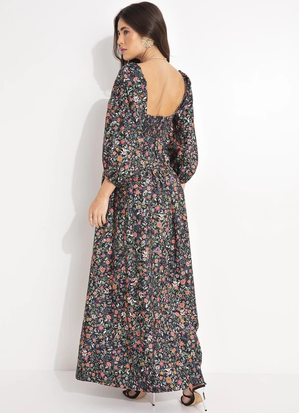 Farm - Vestido Jardim Florido Preto 2