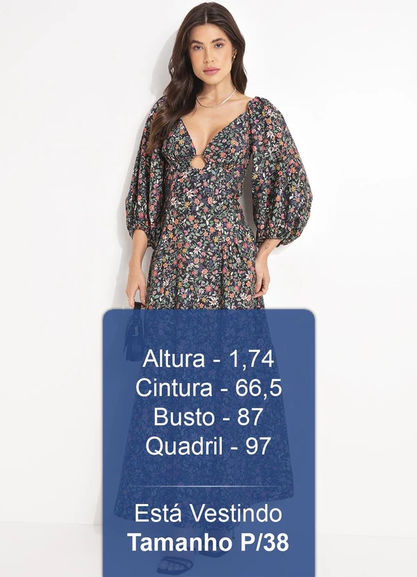 Farm - Vestido Jardim Florido Preto 5