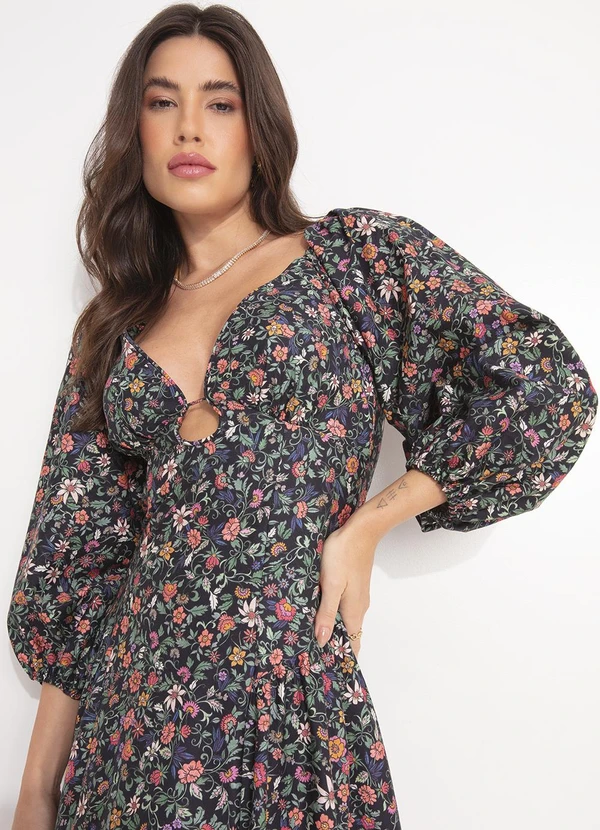 Farm - Vestido Jardim Florido Preto 6