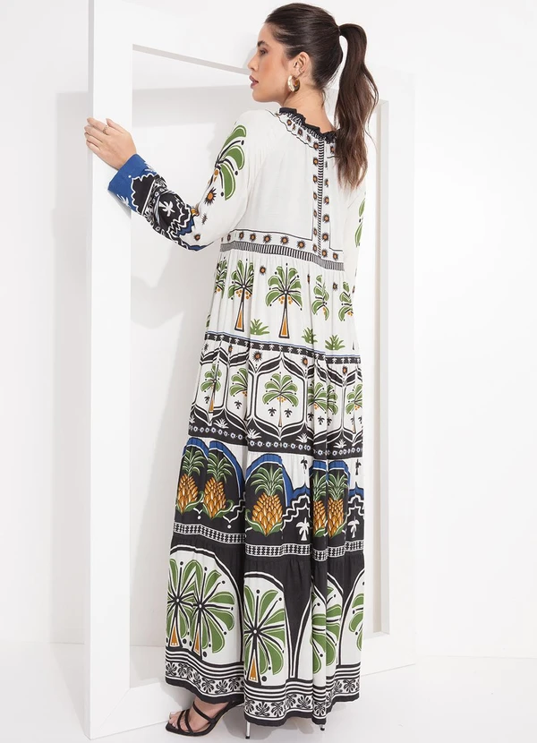 Farm - Vestido Jardim Tropical Bege 2