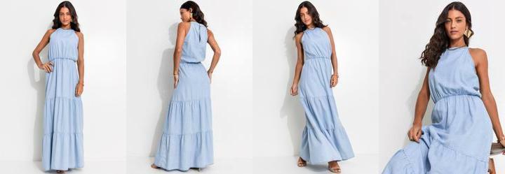 Vestido Jeans Claro em Jeans