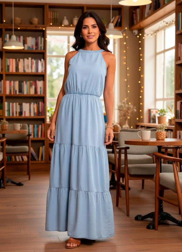 Quintess - Vestido Jeans Claro em Jeans 3