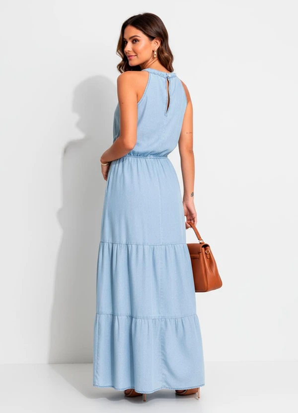 Quintess - Vestido Jeans Claro em Jeans 4