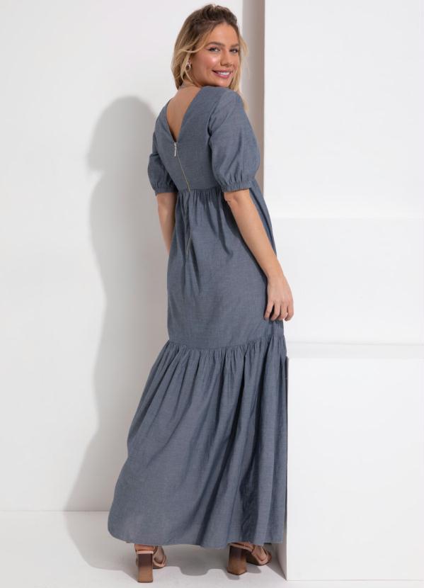 Outlet - Vestido Jeans Longo em Camadas 2