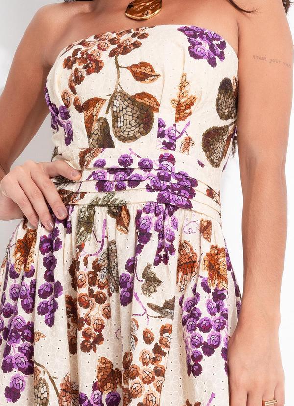 Farm - Vestido Laise Romance de Uva Bege 6