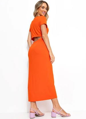 Bimini - Vestido Laranja em Malha de Viscose - BIMINI